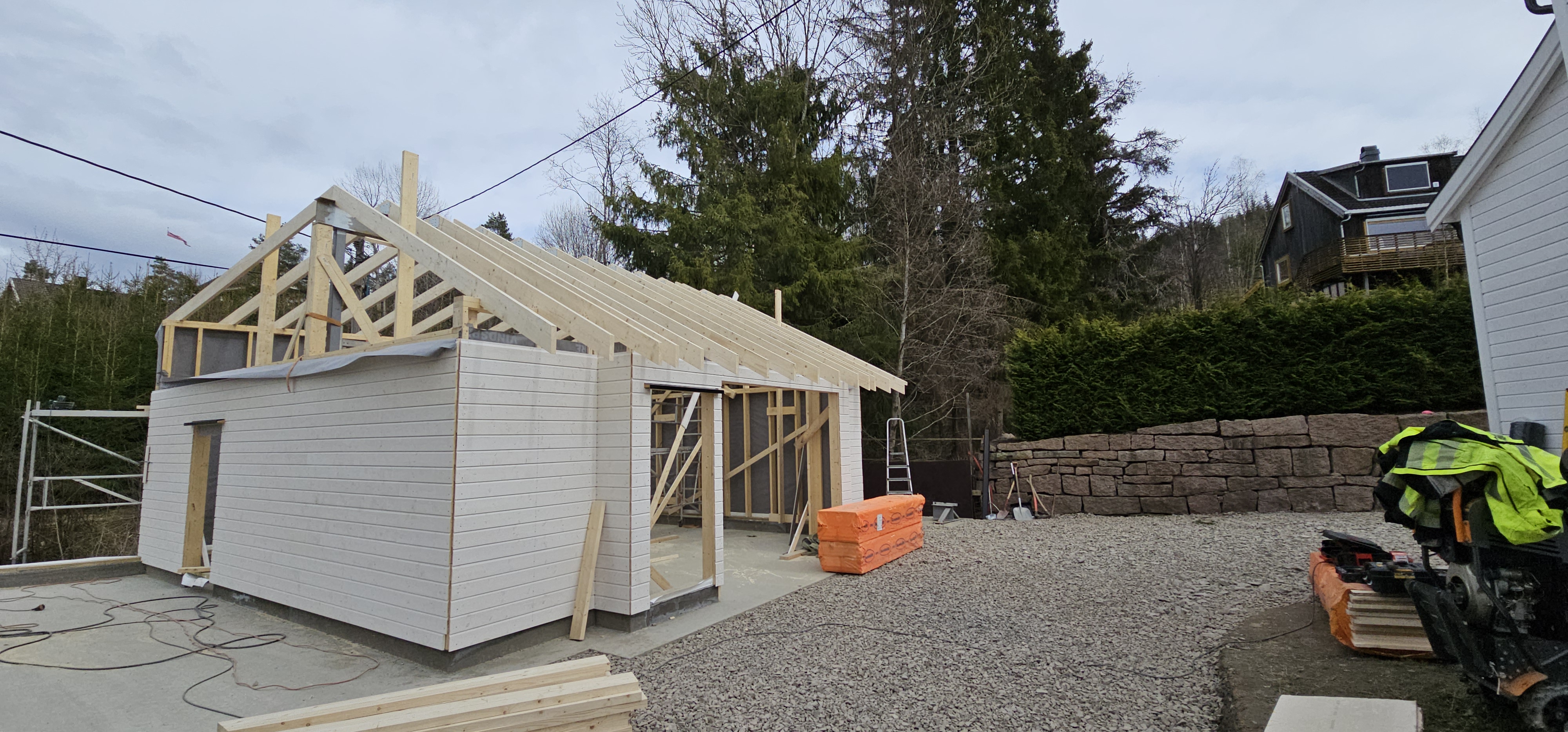 Ny Garasje Og Lager Under Oppføring