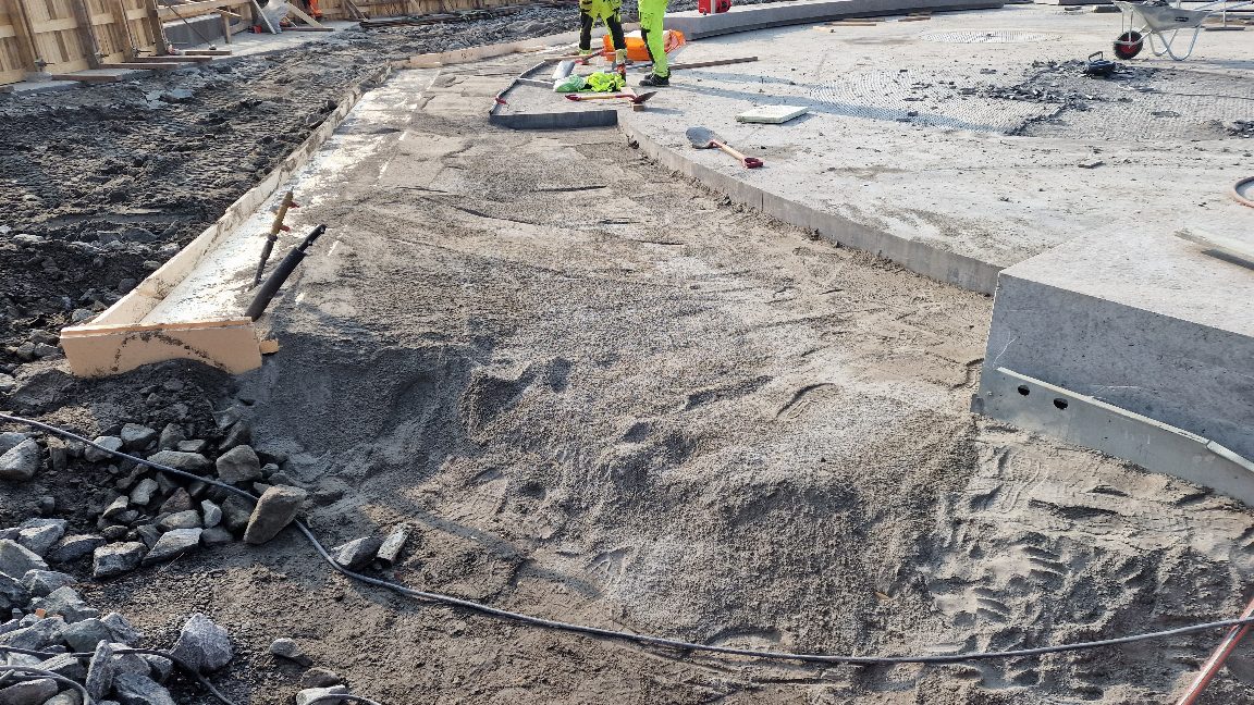 Grunnarbeid ved Skårerparken urban sentrumsbane