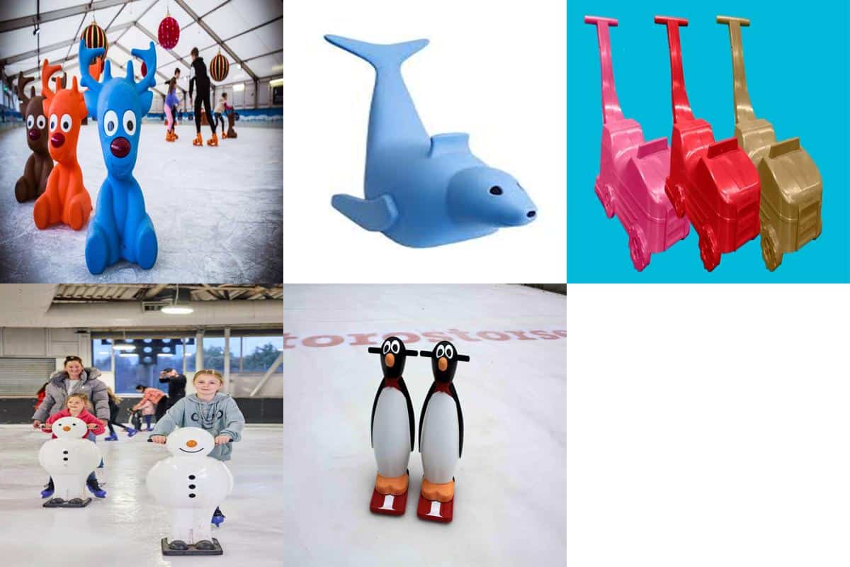 Kollasj med nybegynnerstotter for skoyting