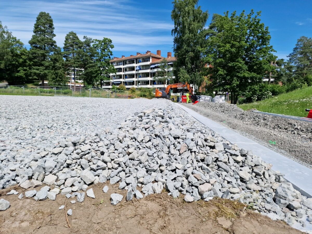 Bærelag og grunnarbeid ved banen ved Høvik, 2026