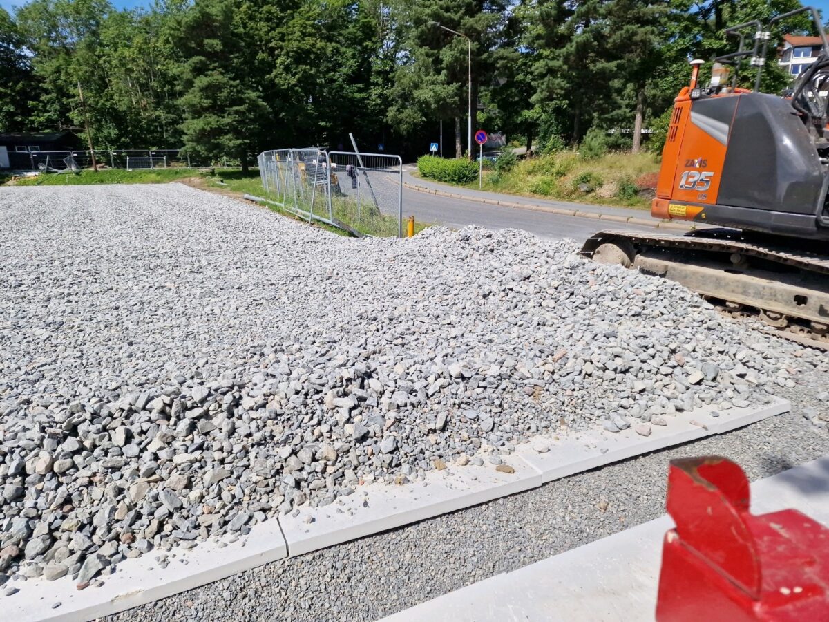 Grunnarbeid og oppbygging ved samlestokken ved Høvik, 2026