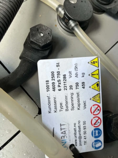 Olympia Icebear Electric – 2014 – UNIBATT-batteriets merkeetikett, 20 V og 750 Ah